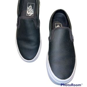 Vans Classic Perf leather Slip on shoes.